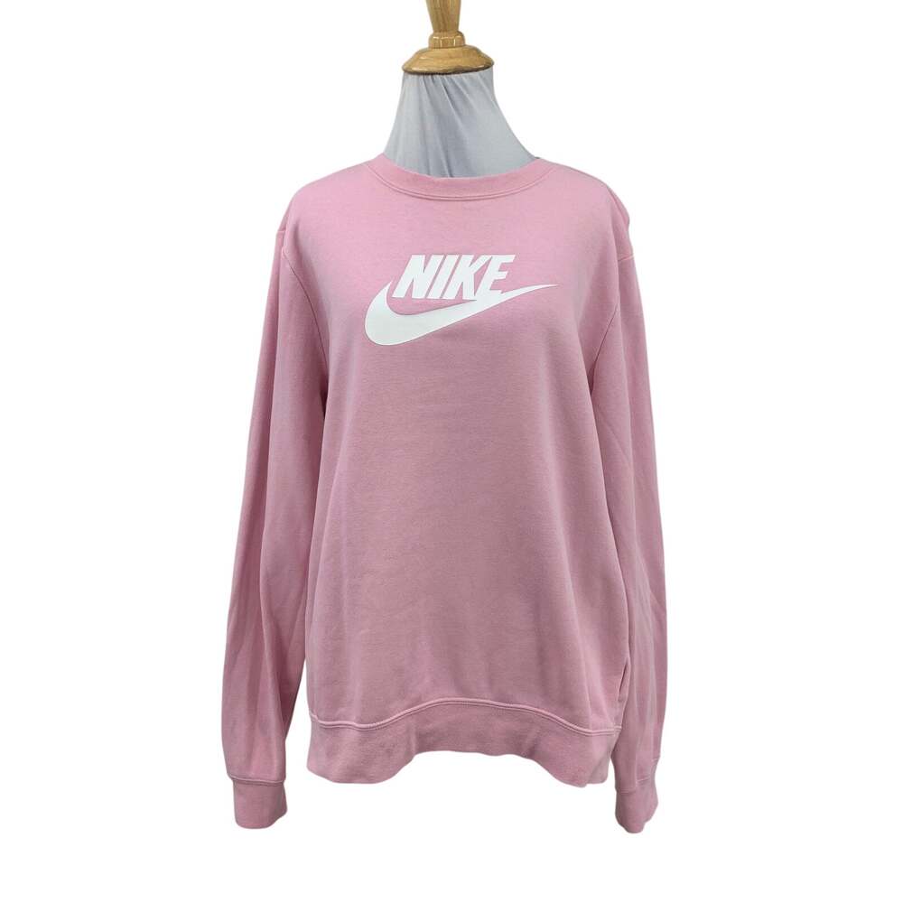 Nike Sweatshirt Womens L Large Sportswear Club Fleece Graphic Crew Futura Logo